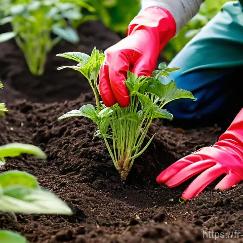 원예 전문가가 자주 사용하는 용어 해설 - **Mulching for a Thriving Garden:**
    A vibrant, sun-drenched organic vegetable garden in a rural ...