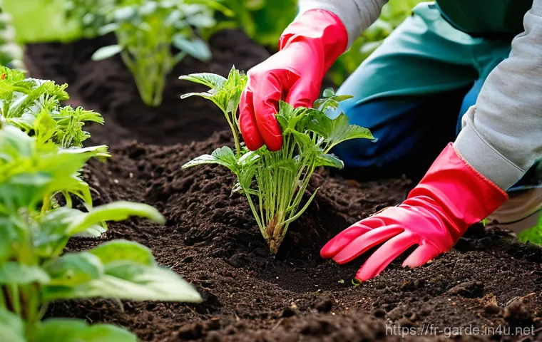 원예 전문가가 자주 사용하는 용어 해설 - **Mulching for a Thriving Garden:**
    A vibrant, sun-drenched organic vegetable garden in a rural ...
