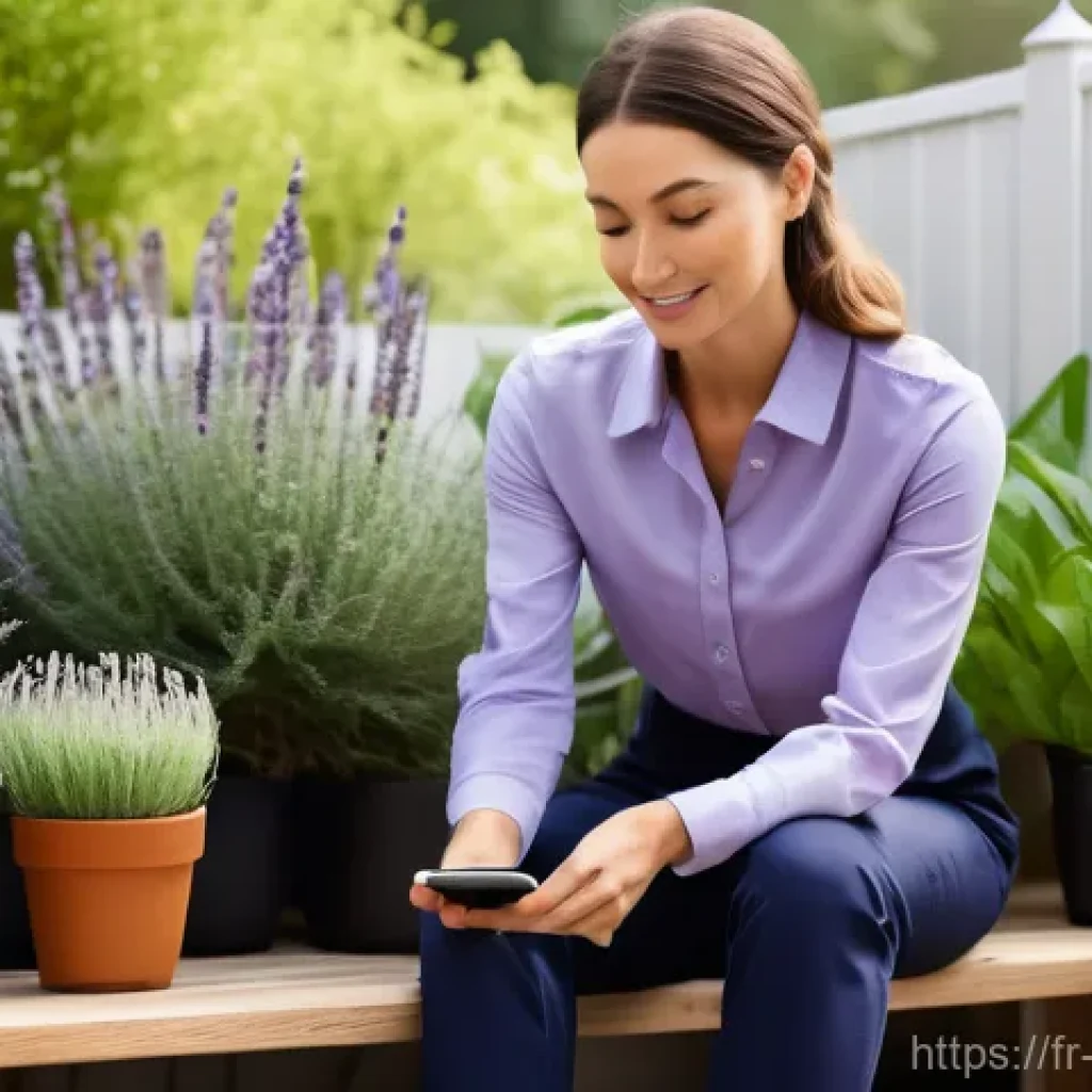 원예학의 최신 기술 동향과 실무 활용 - **Smart Garden Harmony: Sensors and Serenity**
    "A vibrant, modern garden bathed in soft, natural...