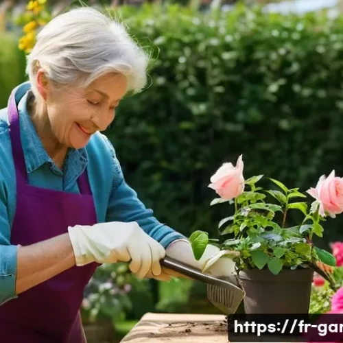 원예 자격증 취득 후 협회 가입 혜택 - A vibrant outdoor horticultural workshop scene in a lush French garden during spring, with diverse p...